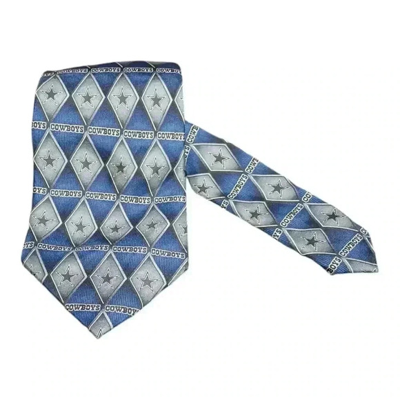 Dallas Cowboys NFL Men's Silk Tie Diamond Pattern Logo Necktie - Picture 2 of 5